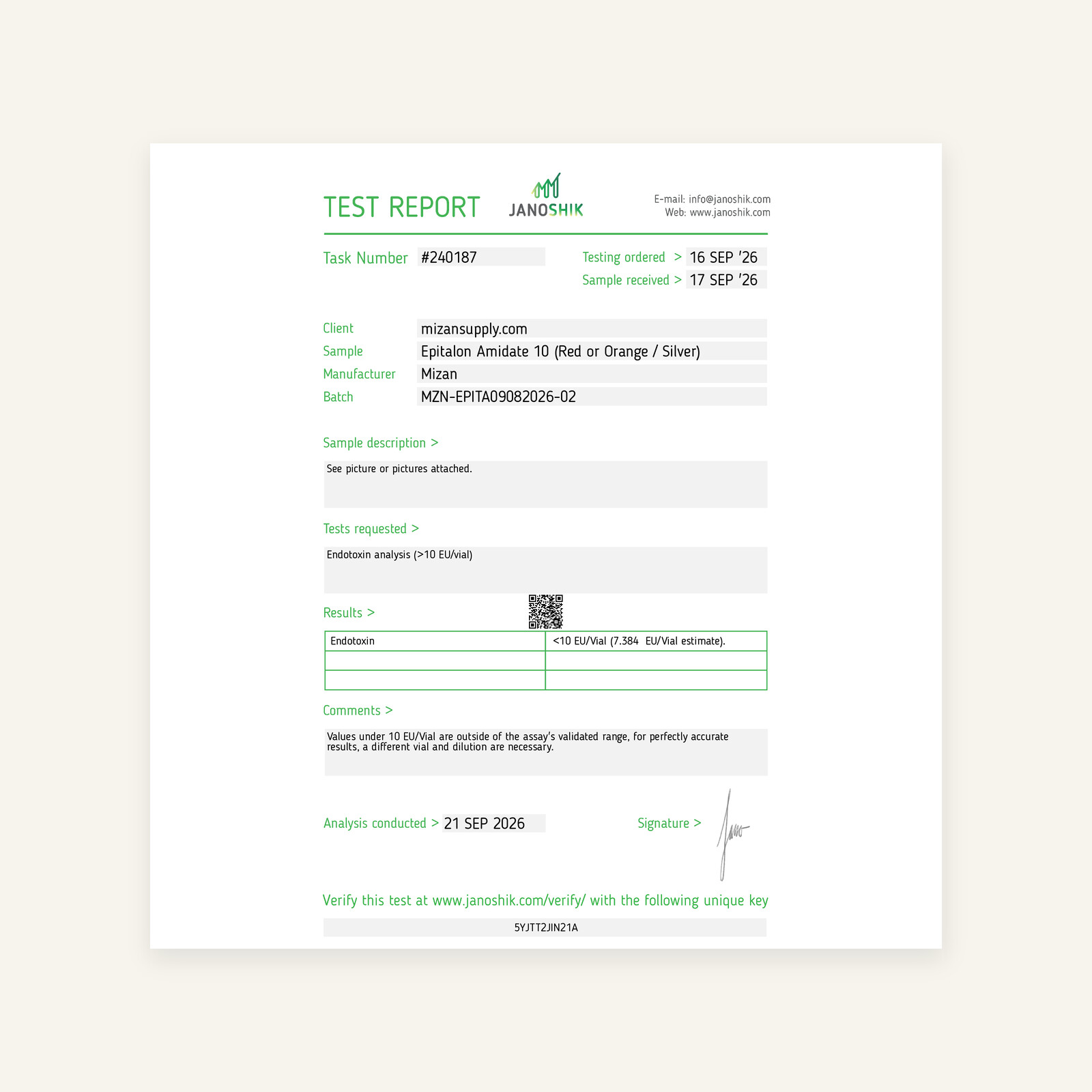 Endotoxin report, page 1. Opens the full report.