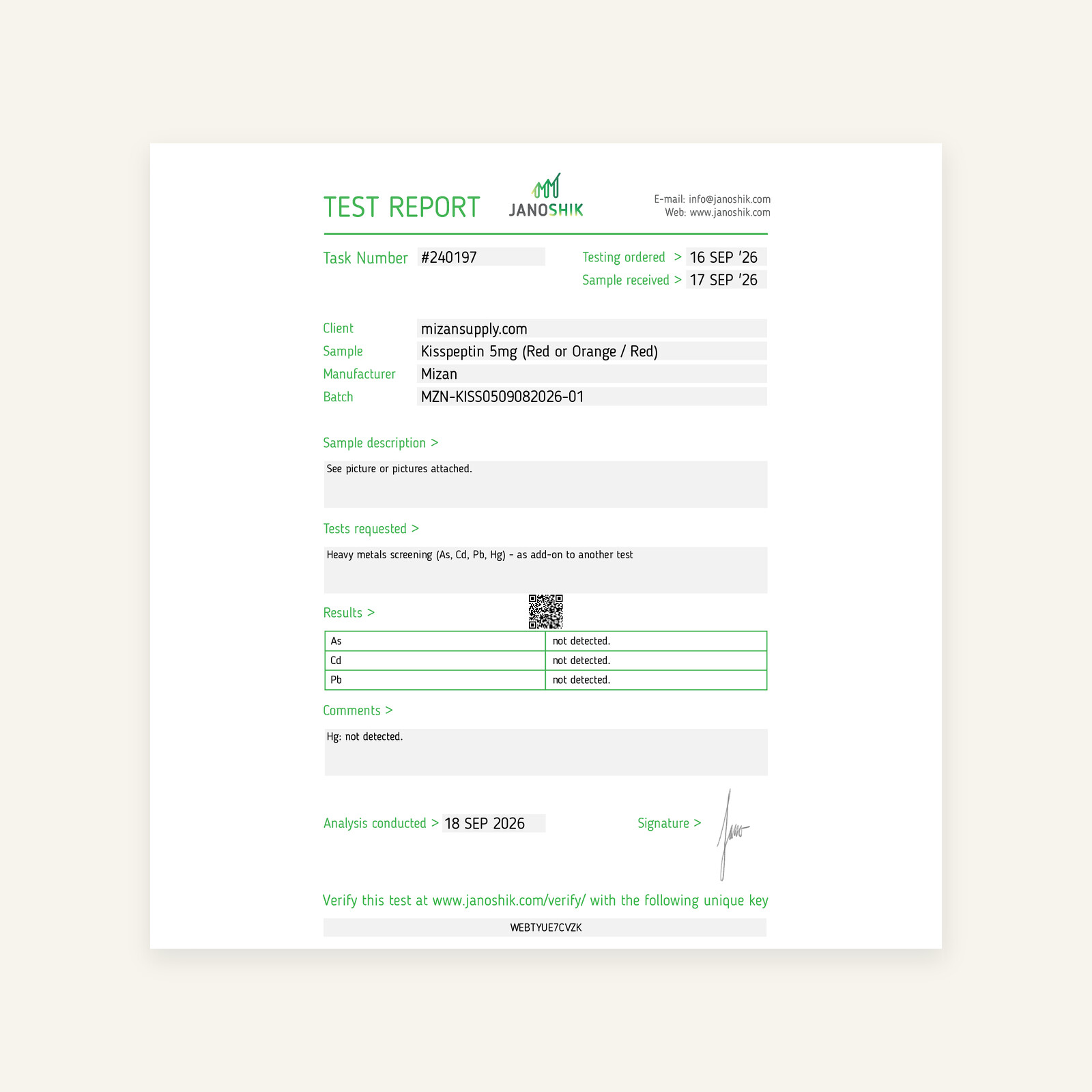 Heavy metals report, page 1. Opens the full report.